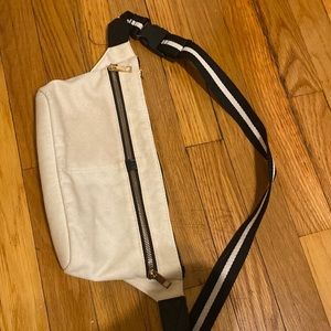 White and black satchel bag